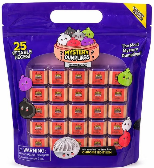 Crazy Fun Official EXTRA MINI Squishy Dumpling CHROME EDITION Exclusive Bag of 25 Mystery Packs Great for Halloween Trick or Treaters!、ToyWiz、kayou