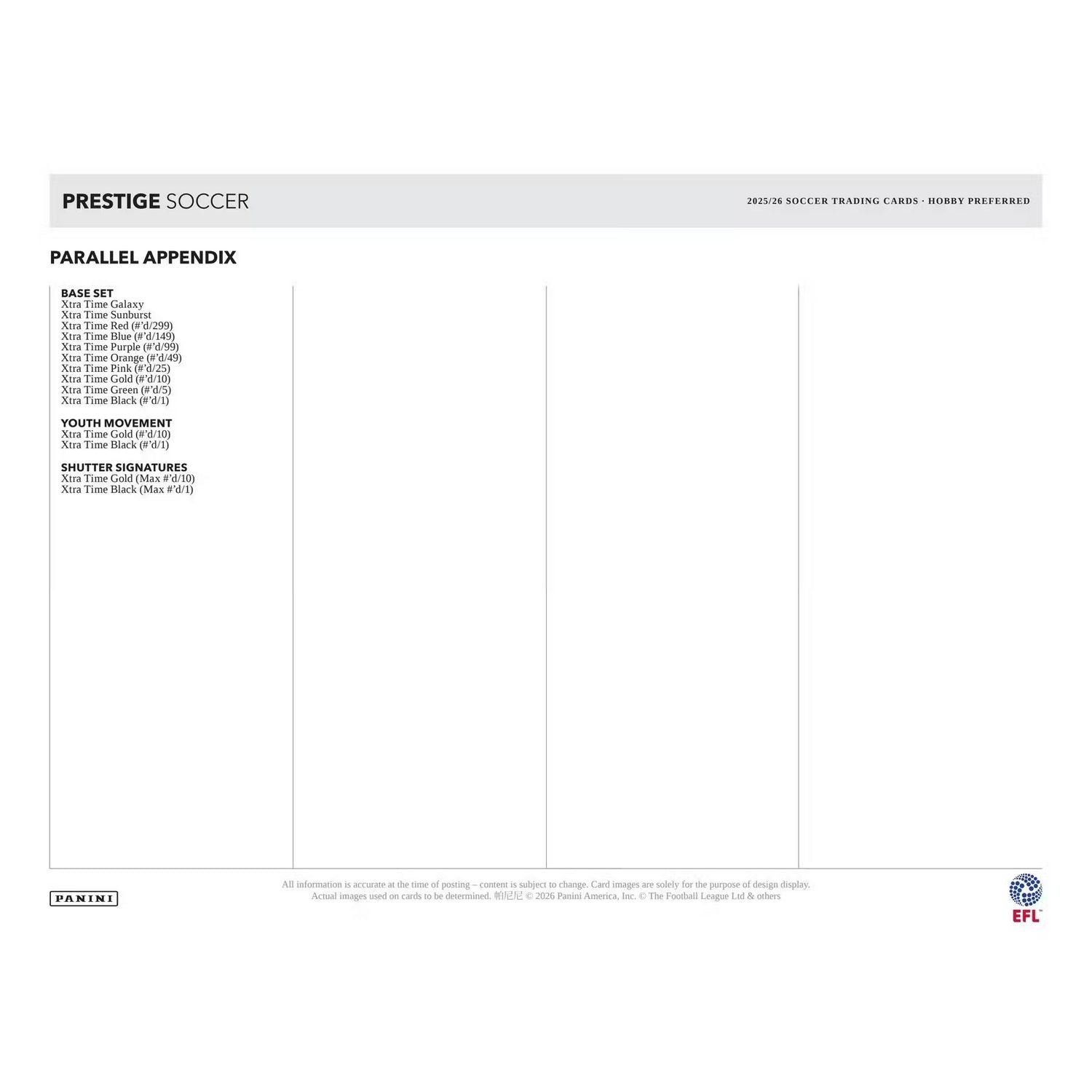 2025-26 Panini Prestige EFL Soccer Hobby Preferred Box、Panini、kayou