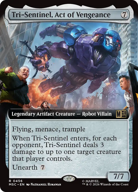 Tri-Sentinel, Act of Vengeance (Extended Art) | Marvel Super Heroes Commander、Magic: The Gathering、kayou