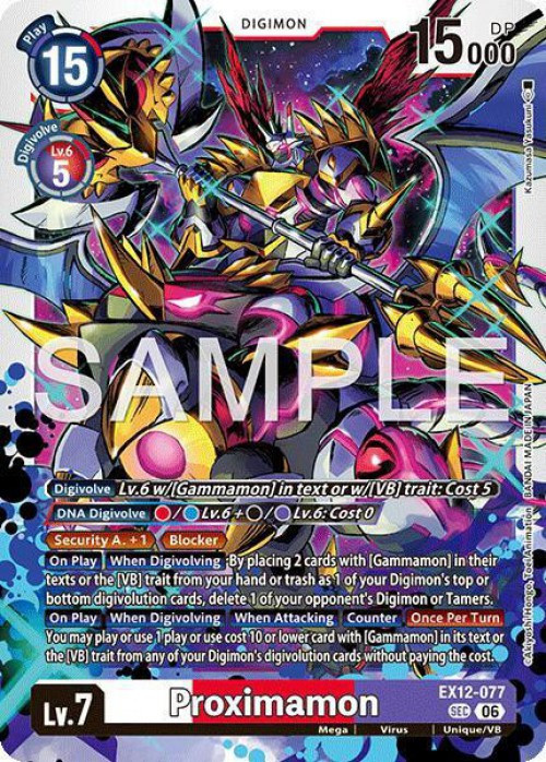 Digimon Trading Card Game Digital World Shambala Secret Rare Proximamon EX12-077、ToyWiz、kayou