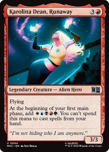Karolina Dean, Runaway (Foil) | Marvel Super Heroes Commander、Magic: The Gathering、kayou