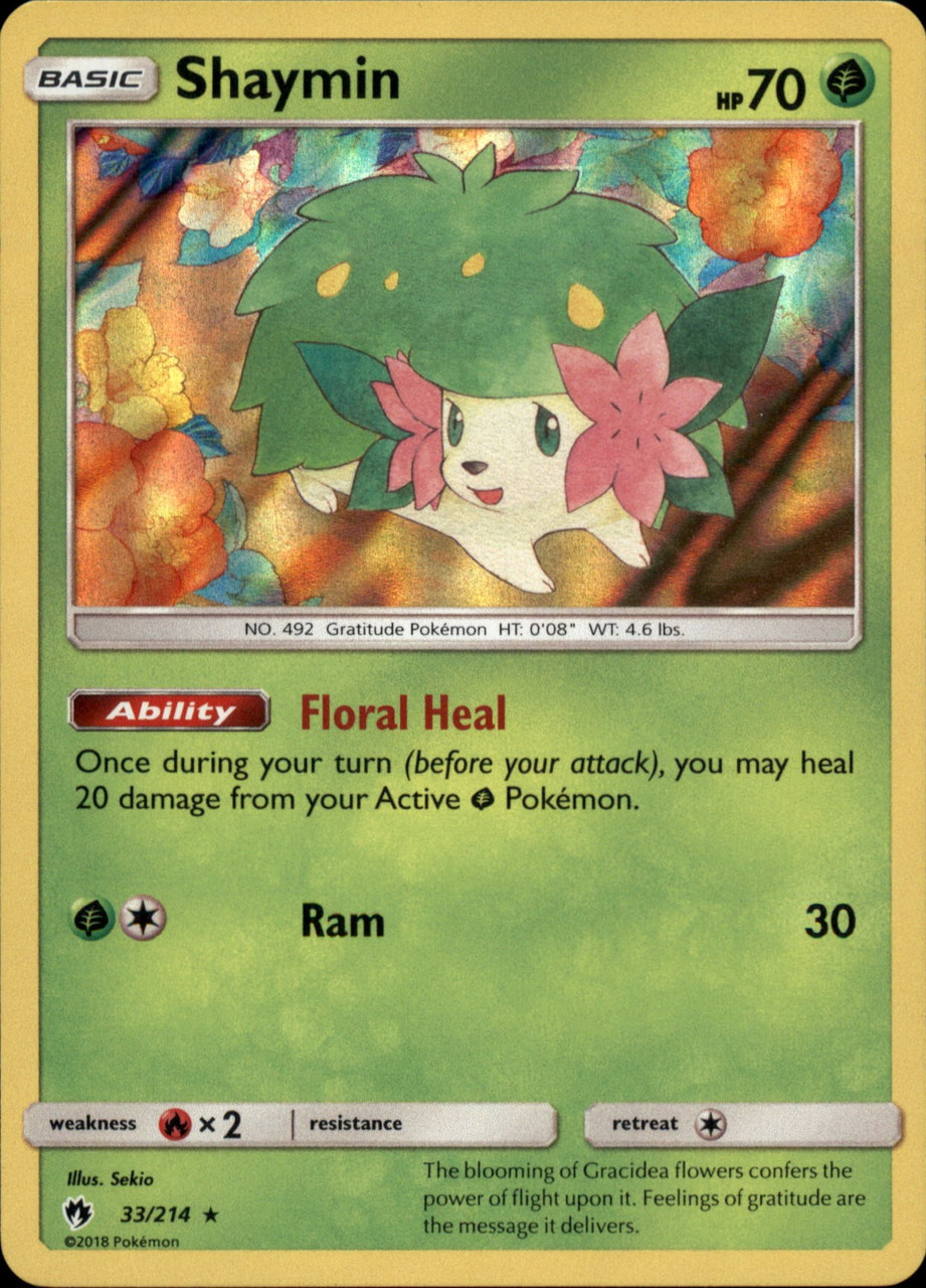 Pokemon Trading Card Game Sun & Moon Lost Thunder Holo Rare Shaymin #33 Lightly Played、ToyWiz、kayou