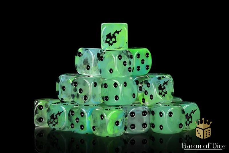 Baron Of Dice 6-Sided d6 Ethereal Ghost Dice Pack 25-Count Squared - 16mm、ToyWiz、kayou