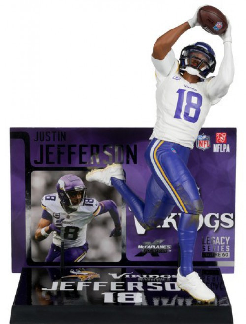 McFarlane Toys NFL Minnesota Vikings Justin Jefferson Posed Figure White Jersey (Pre-Order ships September)、ToyWiz、kayou