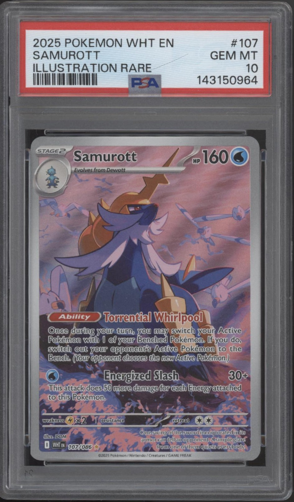 Samurott Pokemon White Flare Illustration Rare #107 PSA 10、Collector Store LLC Gaming、kayou