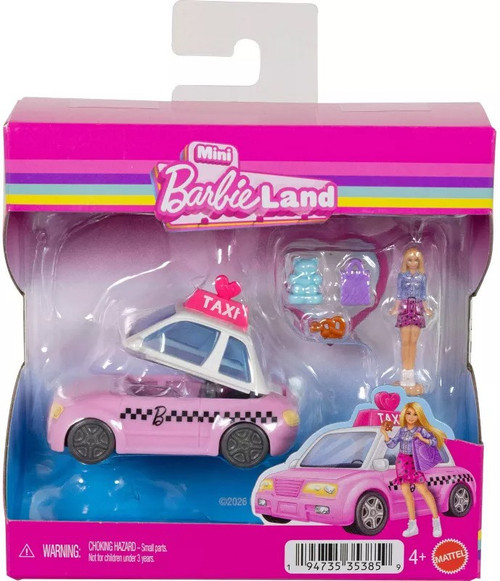 Mini BarbieLand Taxi 1.5-Inch Mini Playset、ToyWiz、kayou