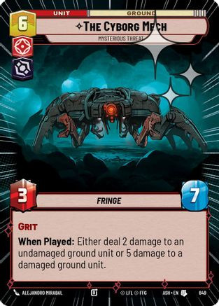 The Cyborg Mech - Mysterious Threat (Hyperspace Foil) (649) - Ashes of the Empire Foil、Fantasy Flight Games、kayou