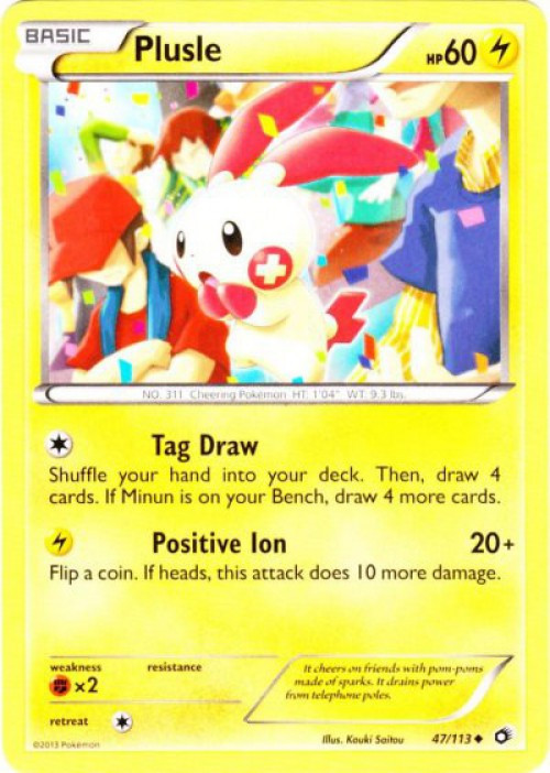 Pokemon Black & White Legendary Treasures Uncommon Plusle #47 Reverse Holo、ToyWiz、kayou