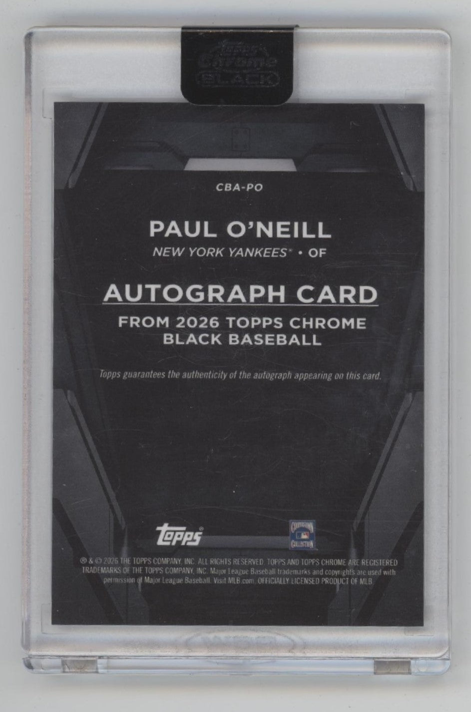 Paul O'Neill 2026 Topps Chrome Black Blue Refractor Auto #CBA-PO、Collector Store LLC、kayou