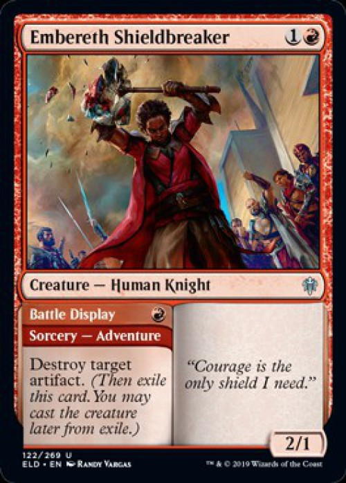 MtG Trading Card Game Throne of Eldraine Uncommon FOIL Embereth Shieldbreaker // Battle Display #122、ToyWiz、kayou