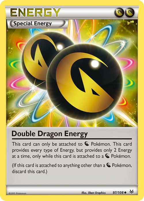 Pokemon Trading Card Game XY Roaring Skies Uncommon Double Dragon Energy #97 Reverse Holofoil Moderately Played、ToyWiz、kayou