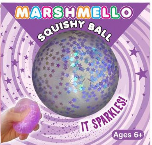 Marshmello Sparkle Squishy Ball PURPLE 2.5-Inch Squeeze Toy、ToyWiz、kayou