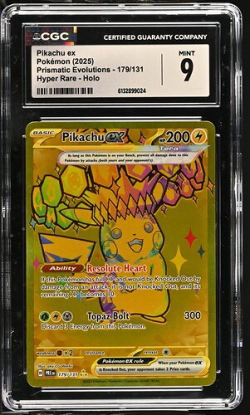 Nintendo Pokemon Prismatic Evolutions Pikachu ex #179 CGC 9、ToyWiz、kayou