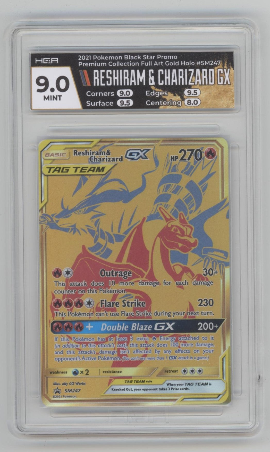 Reshiram & Charizard GX Pokemon Premium Collection Holo Full Art HGA 9、Collector Store LLC Gaming、kayou