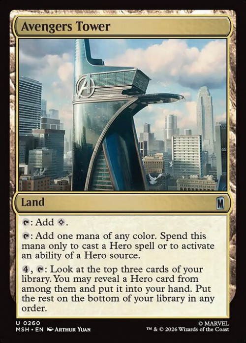 MtG Marvel Super Heroes Uncommon Avengers Tower #260、ToyWiz、kayou