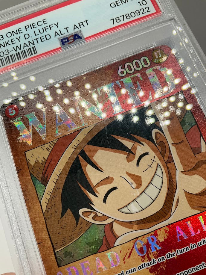 Monkey D Luffy One Piece Card Game OP03 Wanted Alternate Art #012 PSA 10、Collector Store LLC Gaming、kayou