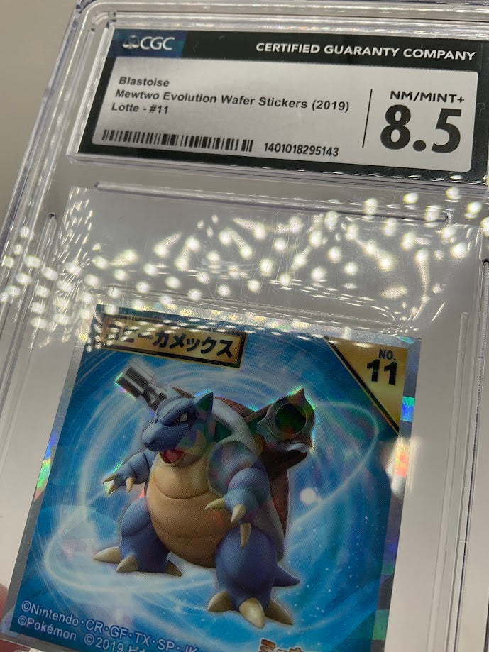 Blastoise Pokemon Mewtwo Evolution Water Stickers Lotte #11 CGC 8.5、Collector Store LLC Gaming、kayou