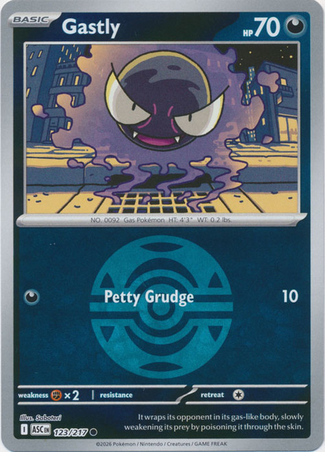 ME Ascended Heroes 123/217 Gastly (Reverse Holo BALL SYMBOL)、Pokemon、kayou