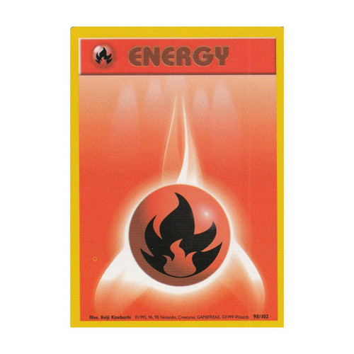 Pokemon Base Set Common Fire Energy #98 Shadowless Moderately Played、ToyWiz、kayou