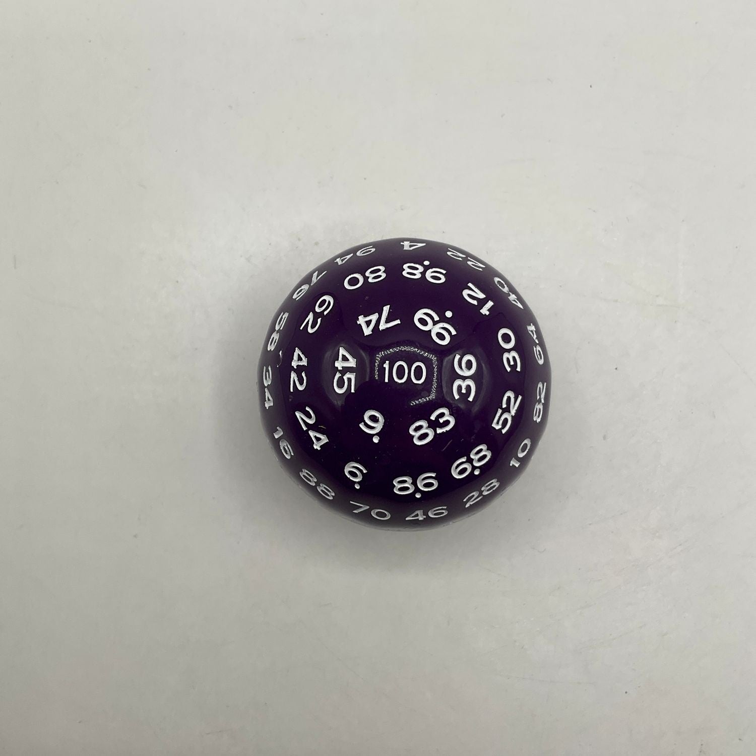 Critical Hit Collectibles: Single Purple D100 Opaque Polyhedral Die with White Numbers for RPGS、Critical Hit Collectibles、kayou