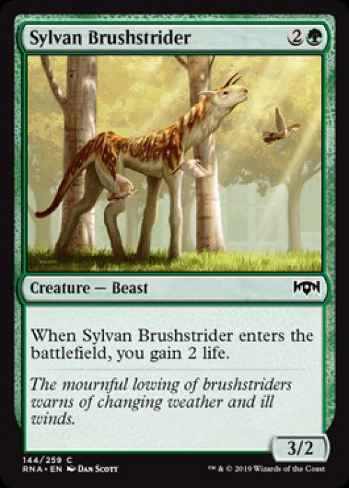 MtG Trading Card Game Ravnica Allegiance Common FOIL Sylvan Brushstrider #144、ToyWiz、kayou
