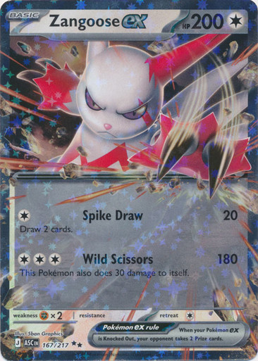 ME Ascended Heroes 167/217 Zangoose ex (Half Art)、Pokemon、kayou