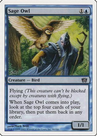 Sage Owl (8ED-098) - 8th Edition、Wizards of the Coast、kayou
