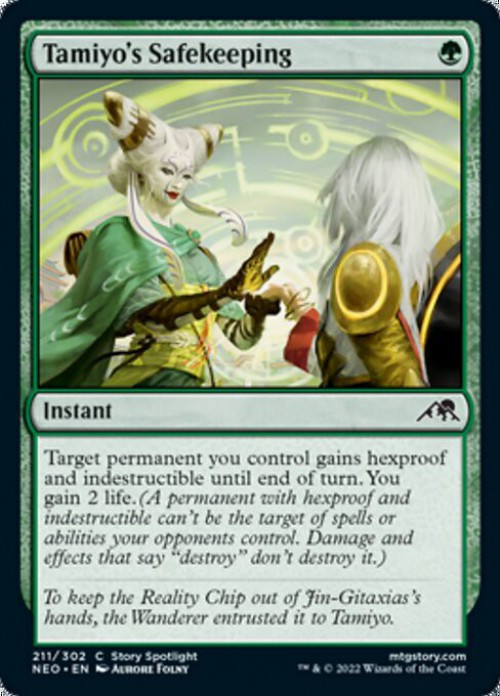 MtG Trading Card Game Kamigawa Neon Dynasty Common FOIL Tamiyo's Safekeeping #211、ToyWiz、kayou