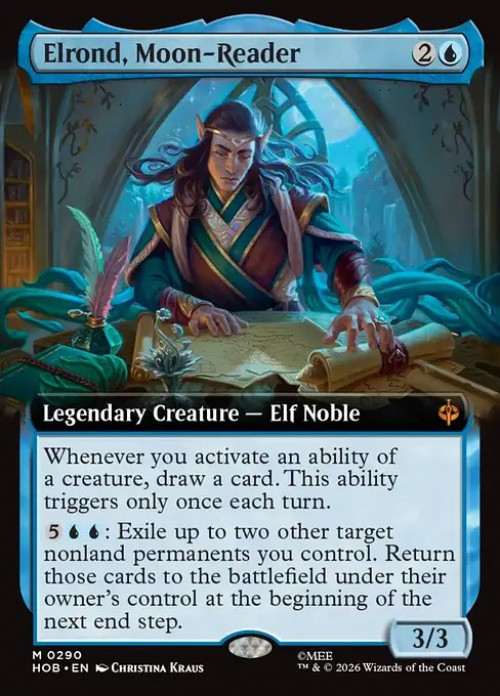 MtG The Hobbit Mythic Rare Elrond, Moon-Reader #290 Extended Art、ToyWiz、kayou