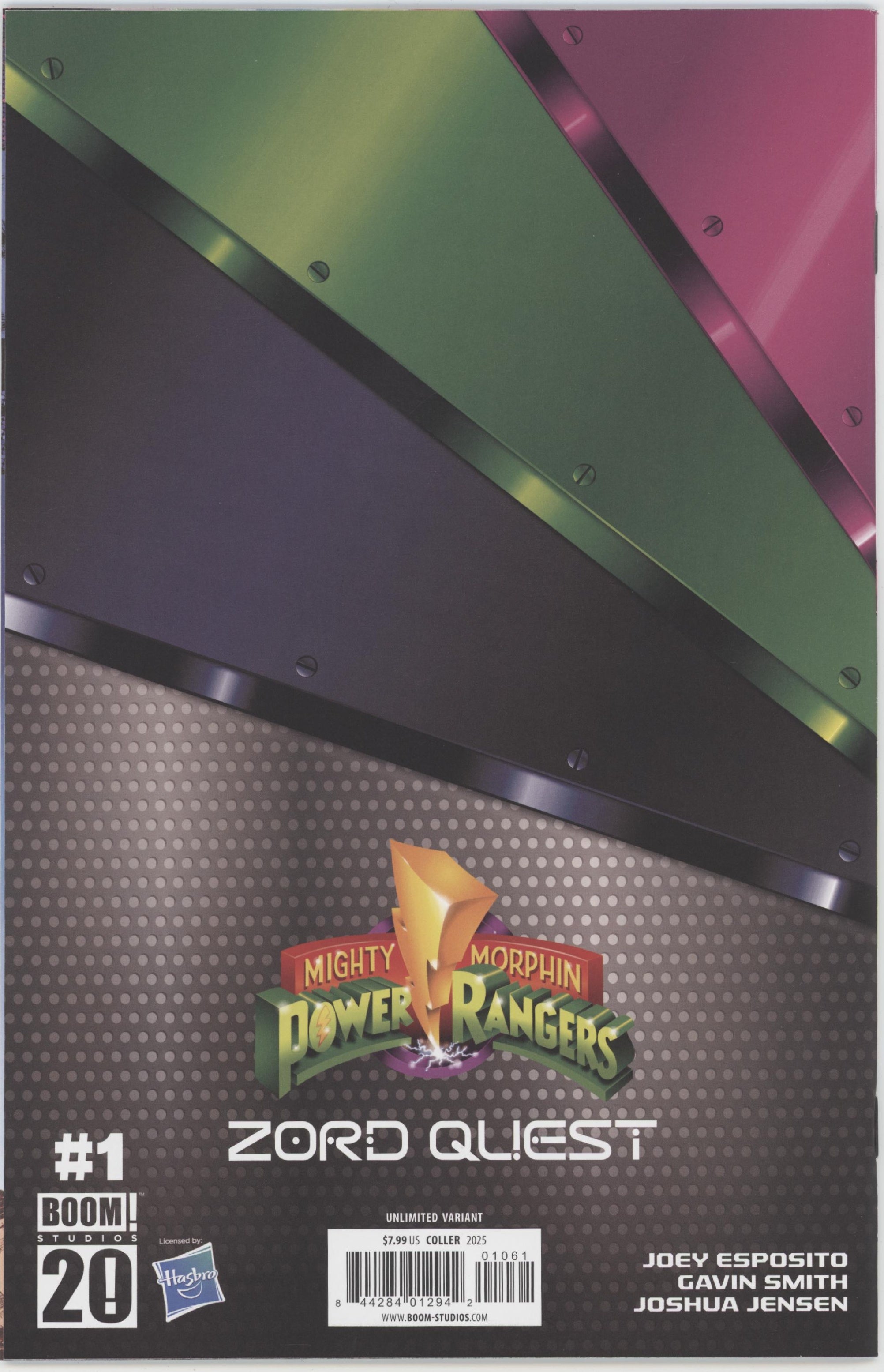 Mighty Morphin Power Rangers: Zord Quest #1 F Unlimited Variant (Full Art, Coller)、Boom! Entertainment、kayou