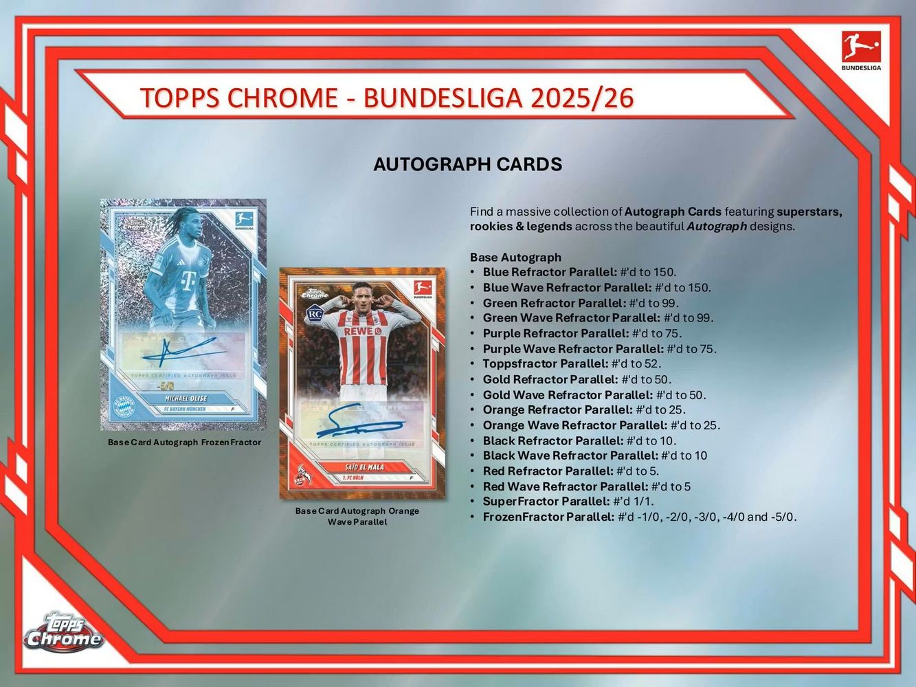 2025-26 Topps Chrome Bundesliga Soccer Hobby Box、Topps、kayou