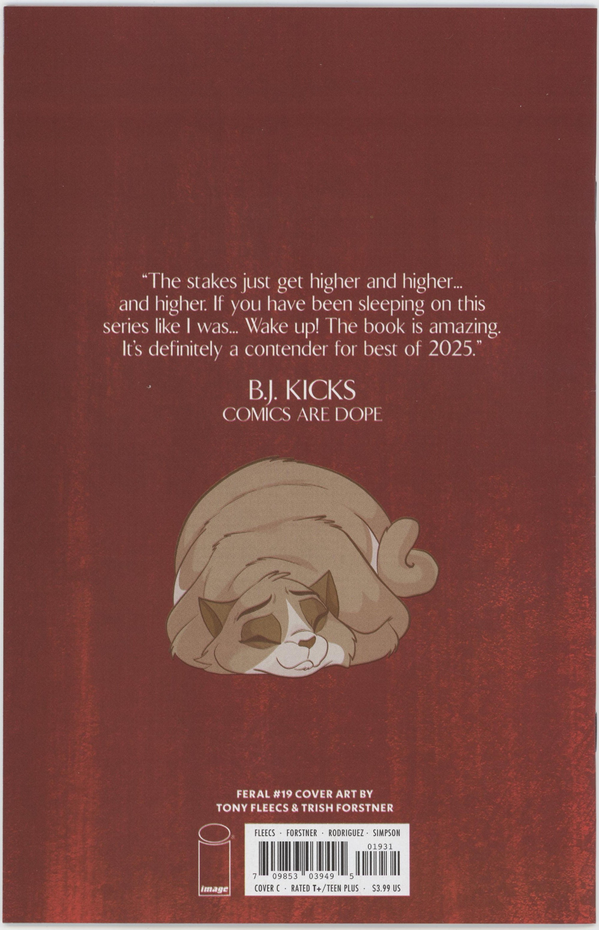 Feral #19 Cover C 1 in 10 Tony Fleecs & Trish Forstner Full Art Variant、Image Comics、kayou
