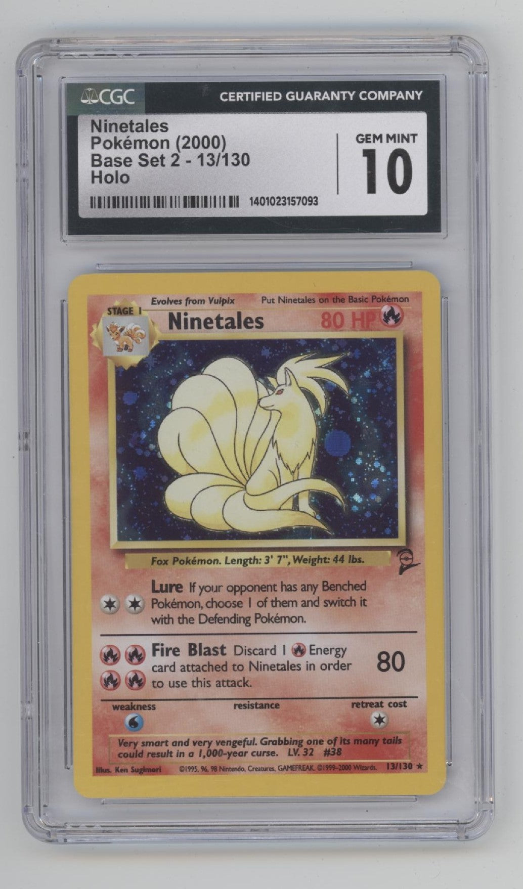 Ninetales Pokemon Base Set 2 Holo #13 CGC 10、Collector Store LLC Gaming、kayou