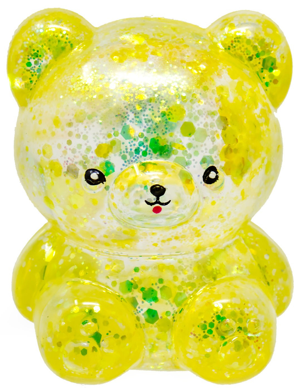 Squish Sparkle Bear YELLOW 3-Inch Squeeze Toy、ToyWiz、kayou