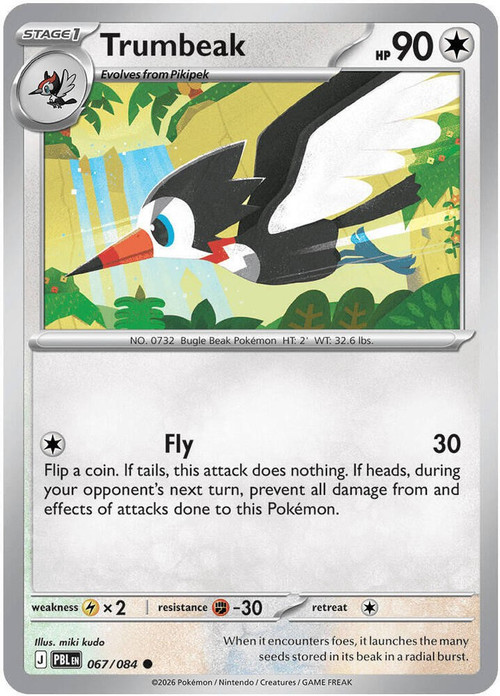 Pokemon Trading Card Game Mega Evolution Pitch Black Common Trumbeak #67、ToyWiz、kayou