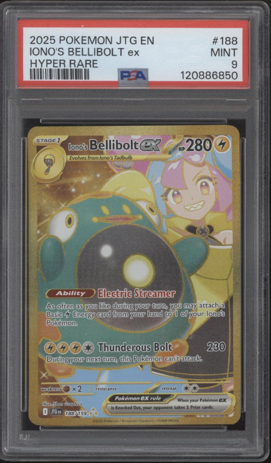 Iono's Bellibolt ex Pokemon Journey Together Hyper Rare #188 PSA 9、Collector Store LLC Gaming、kayou