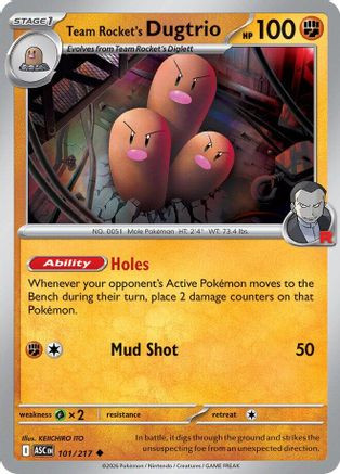 Team Rocket's Dugtrio - 101/217 101 - ME Ascended Heroes、The Pokémon Company、kayou