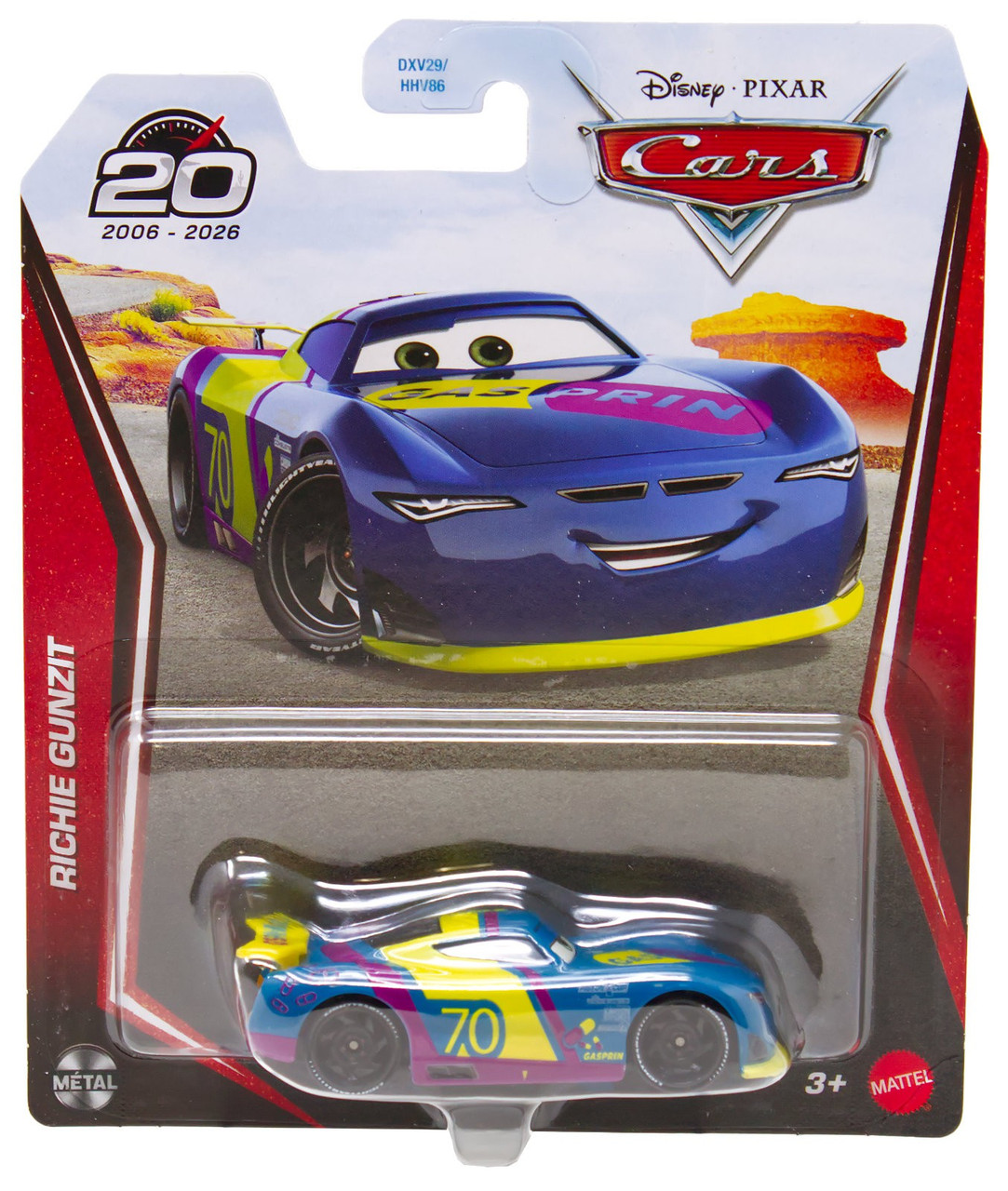 Disney / Pixar Cars 20th Anniversary Metal Richie Gunzit Diecast Car、ToyWiz、kayou