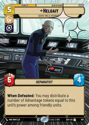 Helgait - Dooku Was a Visionary (Hyperspace Foil) (697) - Ashes of the Empire Foil、Fantasy Flight Games、kayou