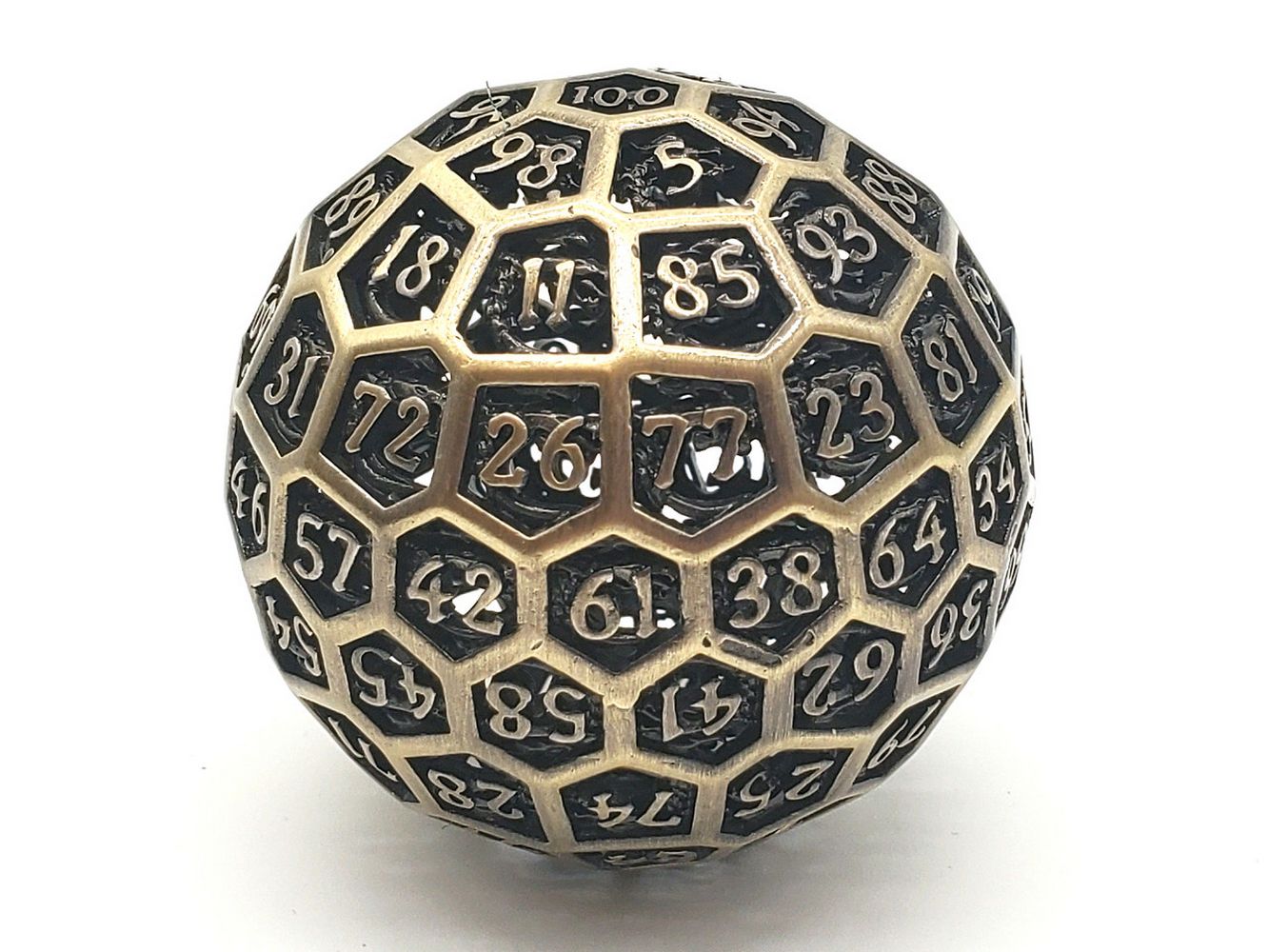 Old School Dice: Hollow Metal 50mm D100 Dragon's Head - Ancient Gold、Old School Dice & Accessories、kayou