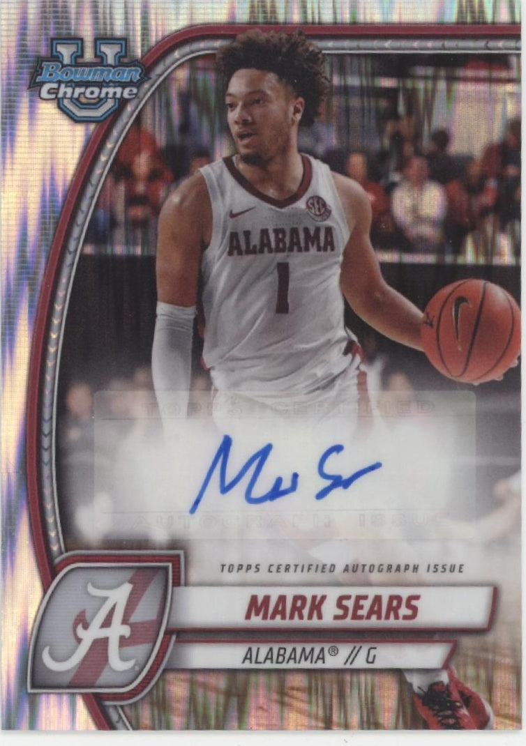 Mark Sears 2024-25 Bowman Chrome University Shock Refractor Auto #99、Collector Store LLC、kayou