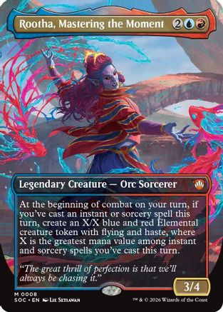 Rootha, Mastering the Moment (Borderless) (SOC-008) - Commander: Secrets of Strixhaven、Wizards of the Coast、kayou