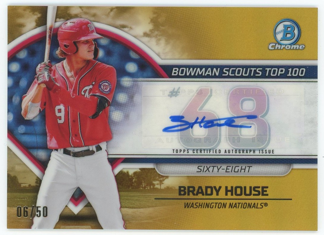 MLB 2024 Bowman Baseball 6/50 Bowman Scouts Top 100 Brady House BTP-68 Auto、ToyWiz、kayou