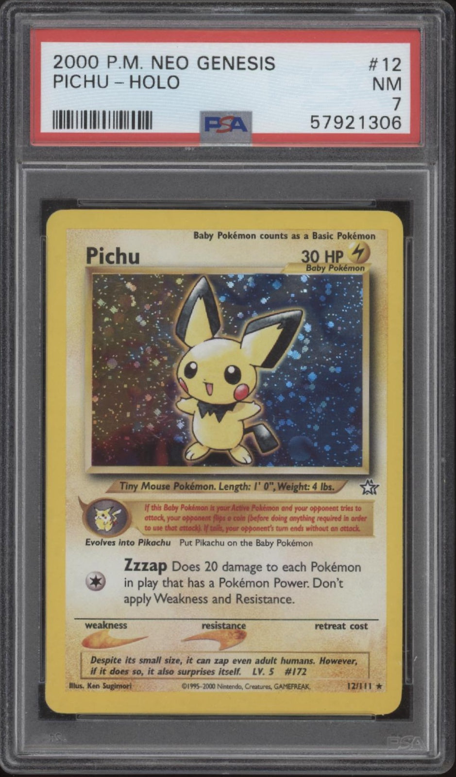 Pichu Pokemon Neo Genesis Holo #12 PSA 7、Collector Store LLC Gaming、kayou