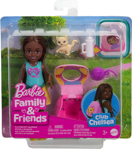 Barbie Family & Friends Club Chelsea Chelsea Mini Doll Kitty Backpack、ToyWiz、kayou