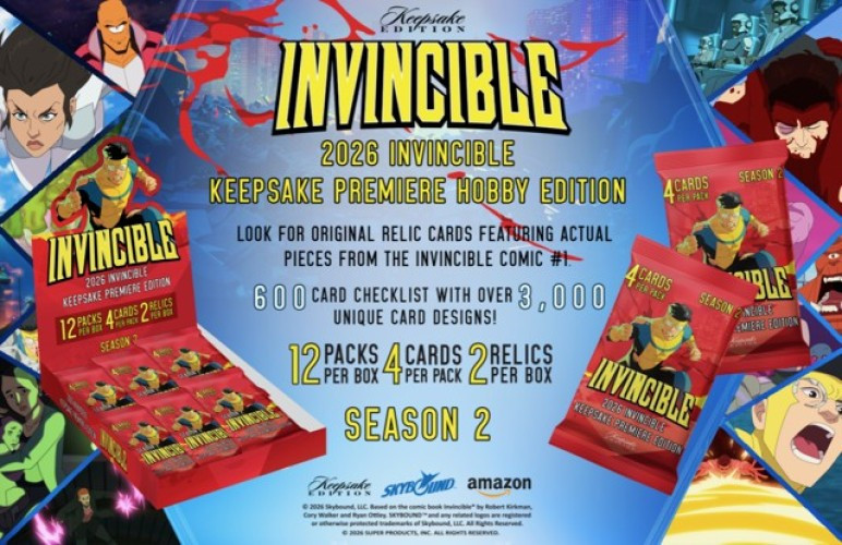 Invincible 2026 Season 2 Keepsake Premiere Trading Card HOBBY Pack 4 Cards (Pre-Order ships November)、ToyWiz、kayou
