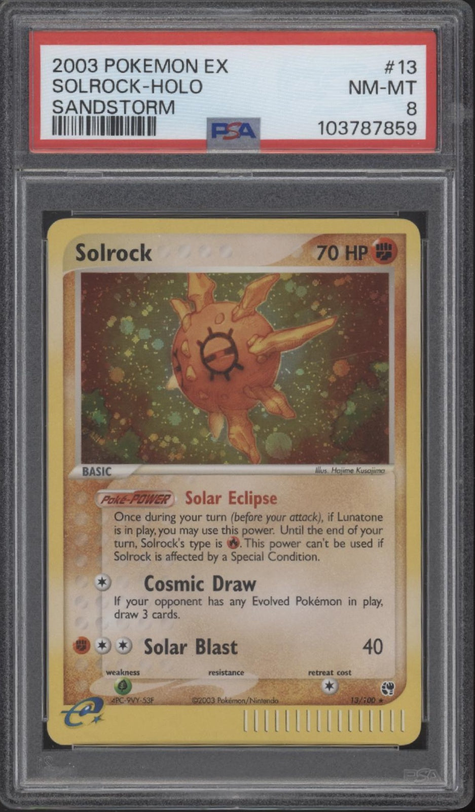 Solrock Pokemon Sandstorm Holo #13 PSA 8、Collector Store LLC Gaming、kayou