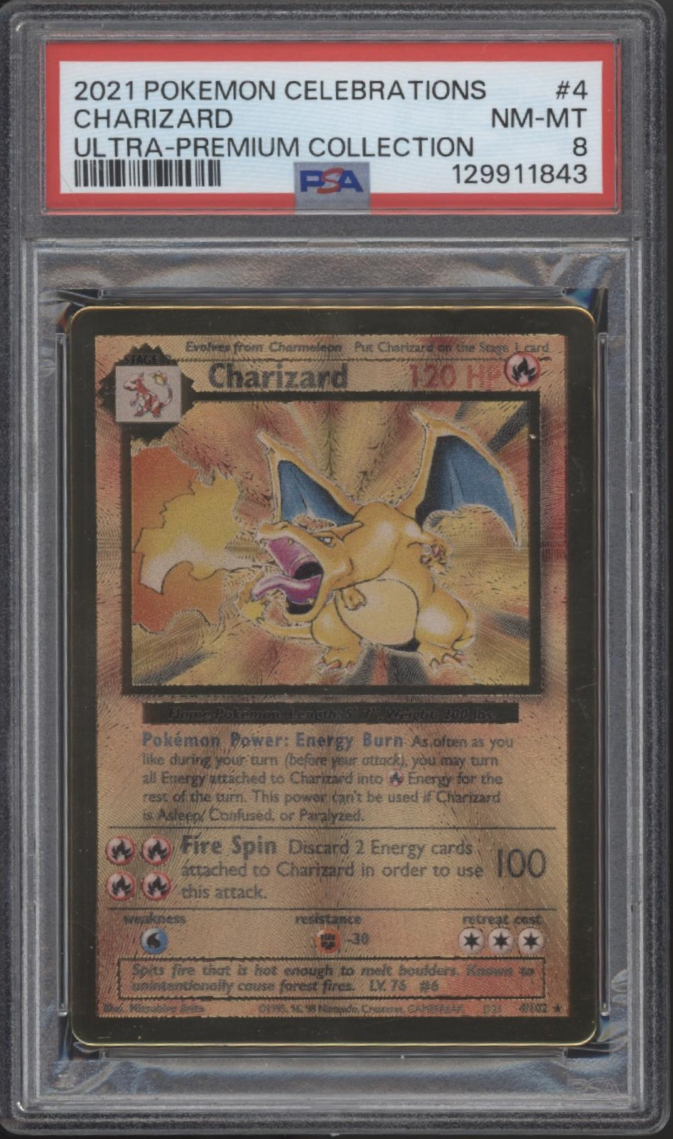 Charizard Pokemon Celebrations Ultra Premium Collection Metal Card #4 PSA 8、Collector Store LLC Gaming、kayou