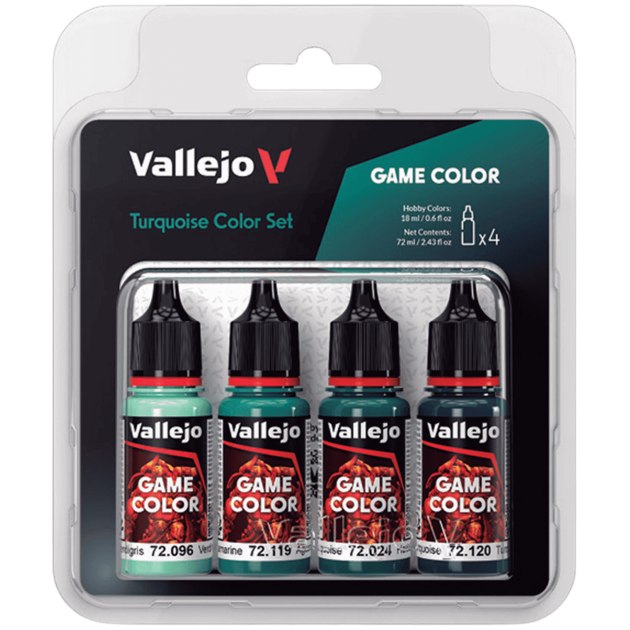 Acrylicos Vallejo: Game Color - Turquoise Color Set (4ct) (PREORDER)、Acrylicos Vallejo, S.L.、kayou