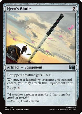Hero's Blade (Surge Foil) (MSC-201) - Commander: Marvel Super Heroes Foil、Wizards of the Coast、kayou